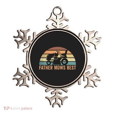 Father Mows Best Lawn Care Dad Mowing Gardener Ornament