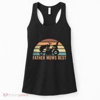 Father Mows Best Lawn Care Dad Mowing Gardener Women's Tank Top thumb 0
