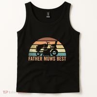 Father Mows Best Lawn Care Dad Mowing Gardener Tank Top thumb 2