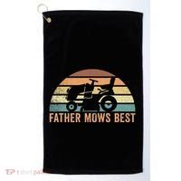 Father Mows Best Lawn Care Dad Mowing Gardener Golf Towel thumb 0