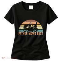 Father Mows Best Lawn Care Dad Mowing Gardener Women's T-Shirt thumb 0