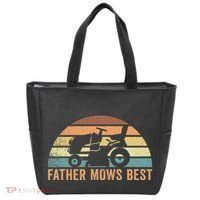 Father Mows Best Lawn Care Dad Mowing Gardener Tote Bag thumb 0