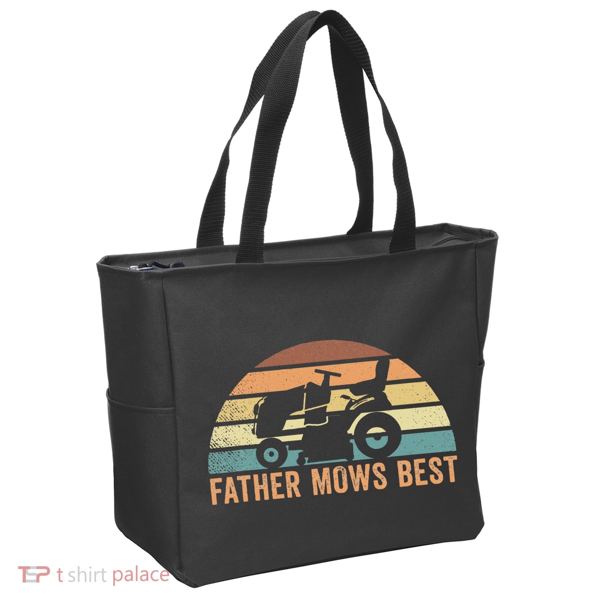 Father Mows Best Lawn Care Dad Mowing Gardener Tote Bag