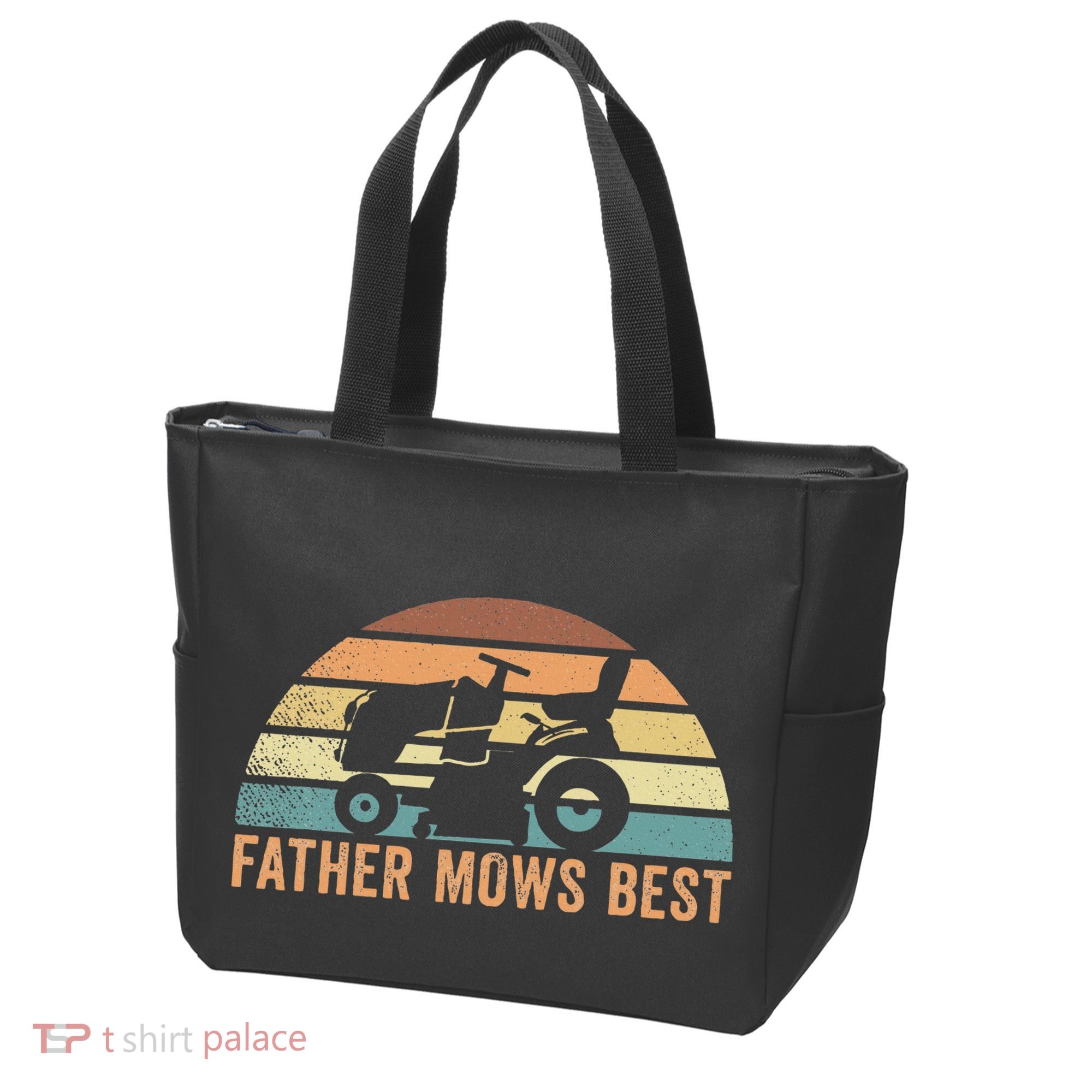Father Mows Best Lawn Care Dad Mowing Gardener Tote Bag