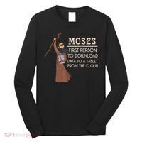 Faith Moses Bible Verse Funny Christian Prayer Long Sleeve Shirt thumb 0
