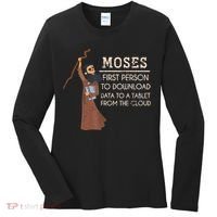 Faith Moses Bible Verse Funny Christian Prayer Women's Long Sleeve Shirt thumb 0
