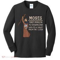 Faith Moses Bible Verse Funny Christian Prayer Kids Long Sleeve Shirt thumb 0