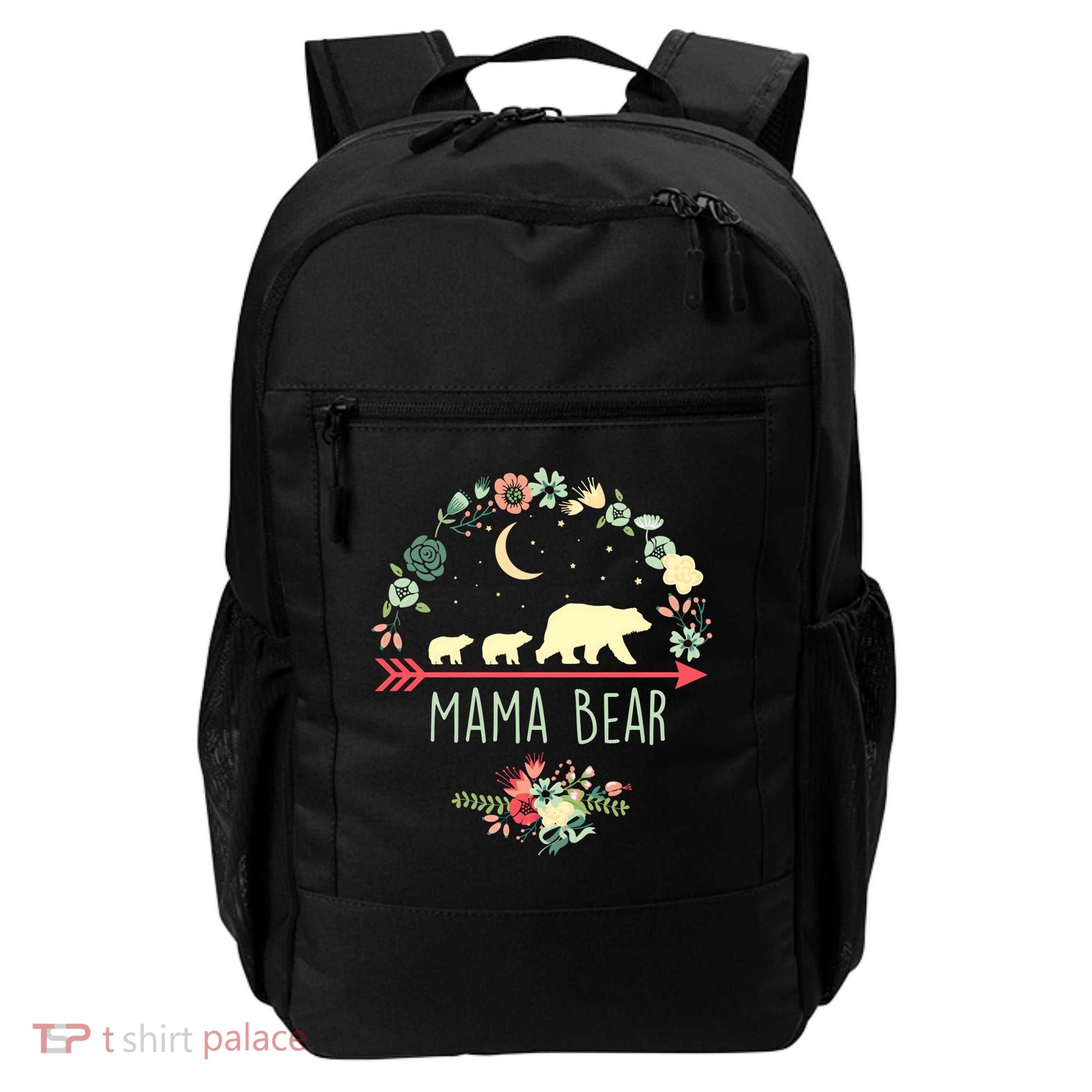 Floral Mama Bear With 2 Cubs Gift Backpack