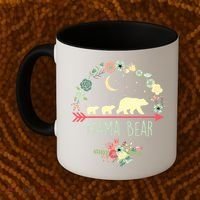 Floral Mama Bear With 2 Cubs Gift Coffee Mug thumb 2