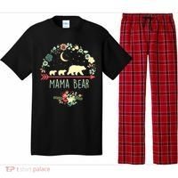 Floral Mama Bear With 2 Cubs Gift Pajama Set thumb 0