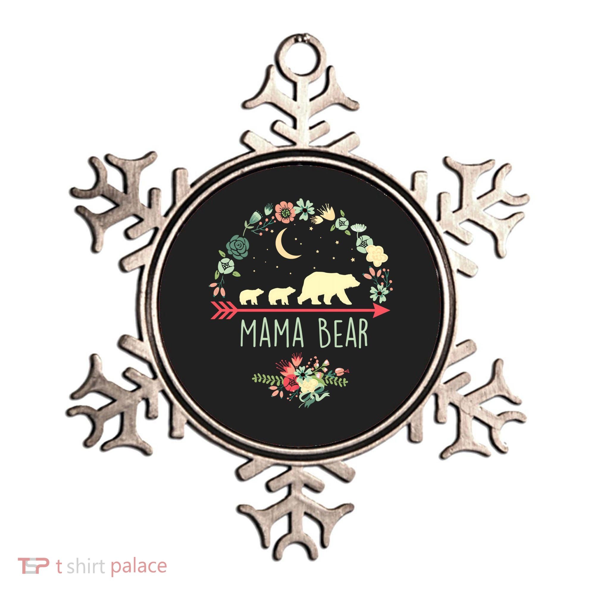 Floral Mama Bear With 2 Cubs Gift Ornament