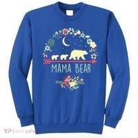Floral Mama Bear With 2 Cubs Gift Sweatshirt thumb 0