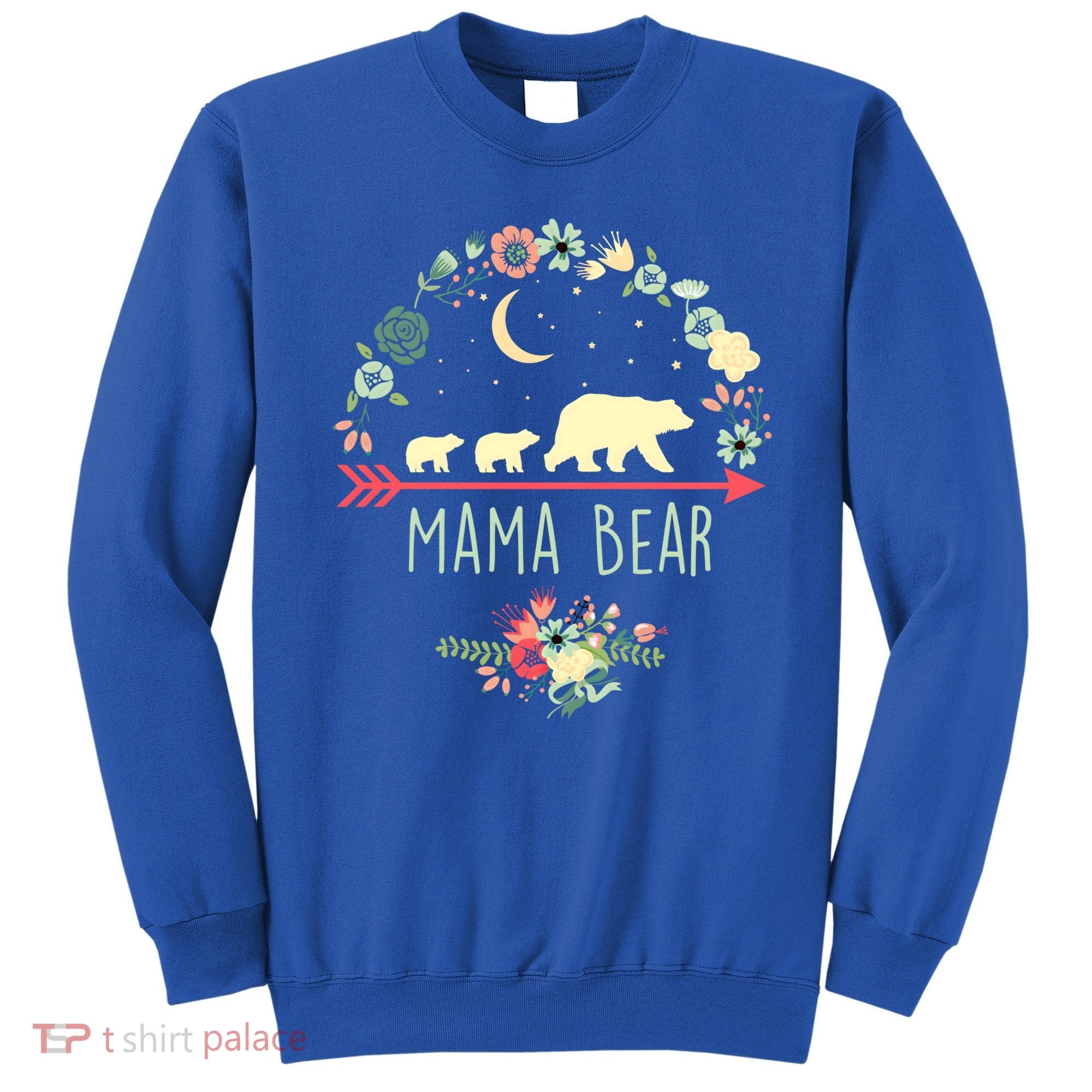 Floral Mama Bear With 2 Cubs Gift Sweatshirt