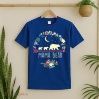 Floral Mama Bear With 2 Cubs Gift T-Shirt thumb 2