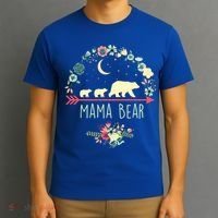 Floral Mama Bear With 2 Cubs Gift T-Shirt thumb 3