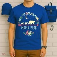 Floral Mama Bear With 2 Cubs Gift T-Shirt thumb 6