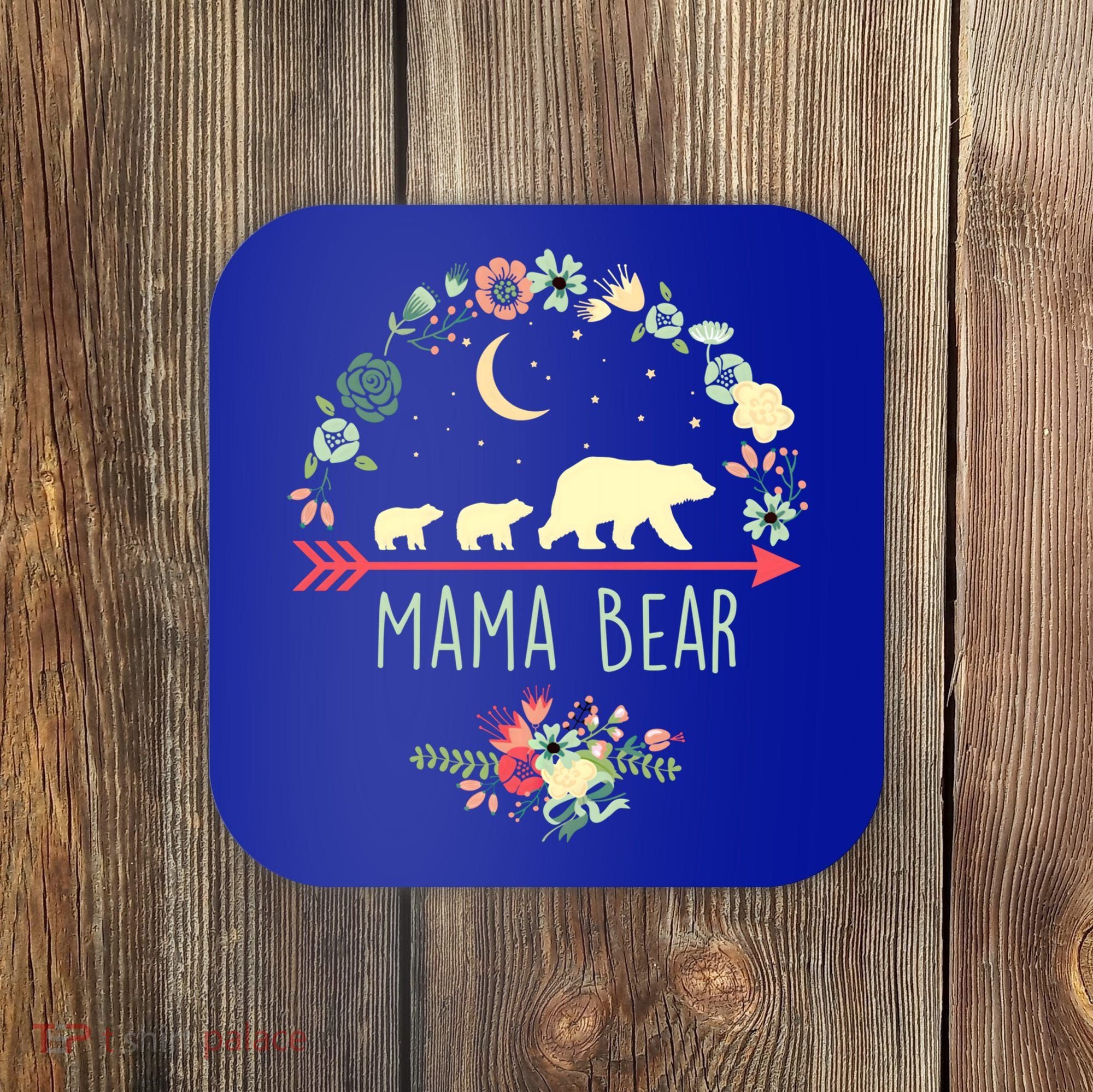 Floral Mama Bear With 2 Cubs Gift Coaster