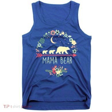 Floral Mama Bear With 2 Cubs Gift Tank Top