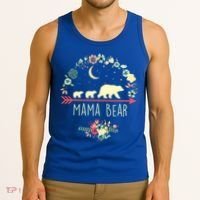 Floral Mama Bear With 2 Cubs Gift Tank Top thumb 3