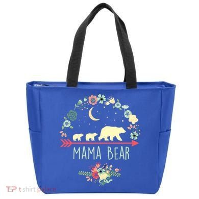 Floral Mama Bear With 2 Cubs Gift Tote Bag