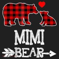 Funny Mimi Bear Red Buffalo Plaid Grandma Bear Christmas Pajama Women's Sweatshirt thumb 2