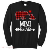 Funny Mimi Bear Red Buffalo Plaid Grandma Bear Christmas Pajama Sweatshirt thumb 0