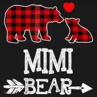Funny Mimi Bear Red Buffalo Plaid Grandma Bear Christmas Pajama Sweatshirt thumb 3