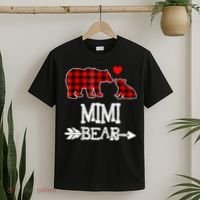 Funny Mimi Bear Red Buffalo Plaid Grandma Bear Christmas Pajama T-Shirt thumb 2