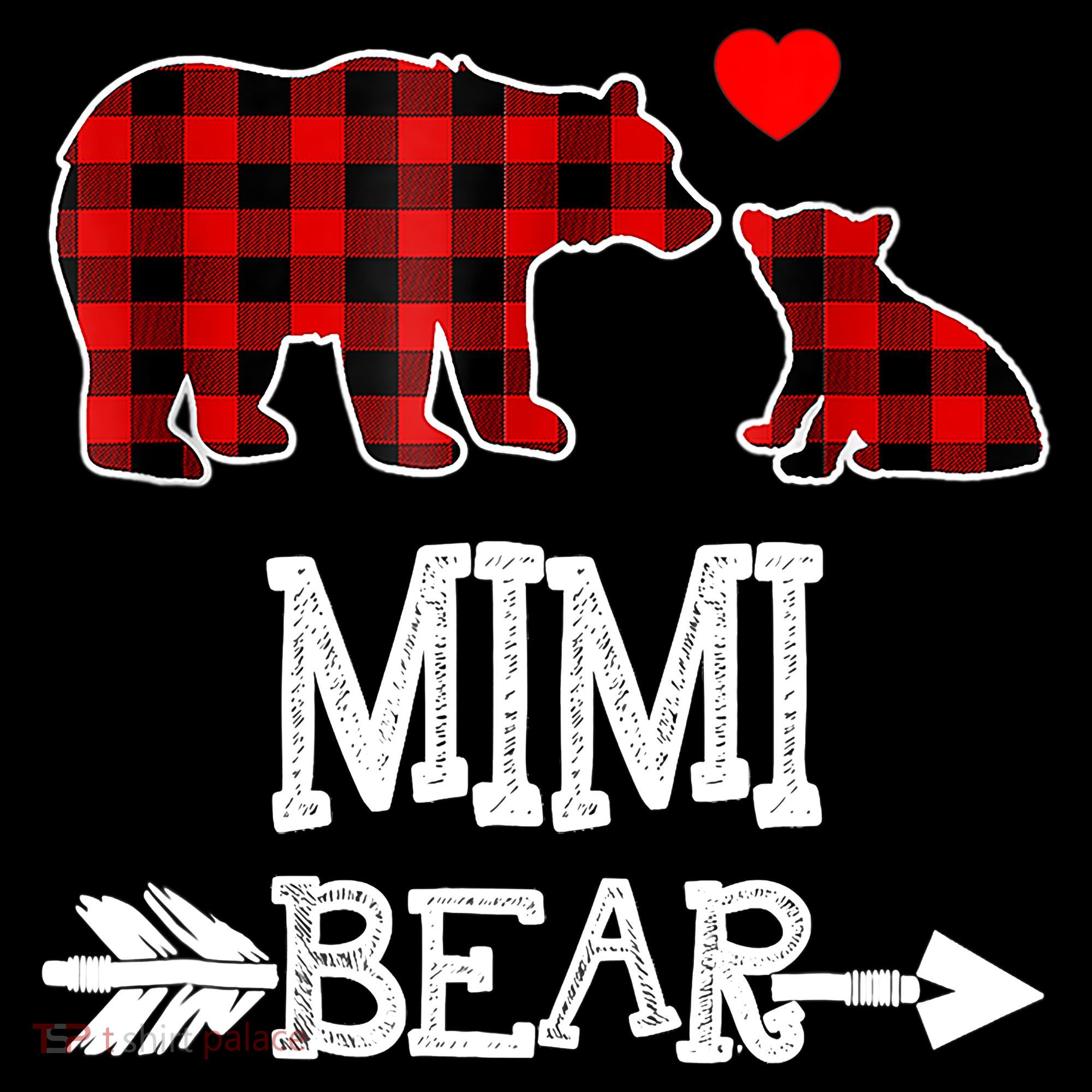 Funny Mimi Bear Red Buffalo Plaid Grandma Bear Christmas Pajama Coffee Mug