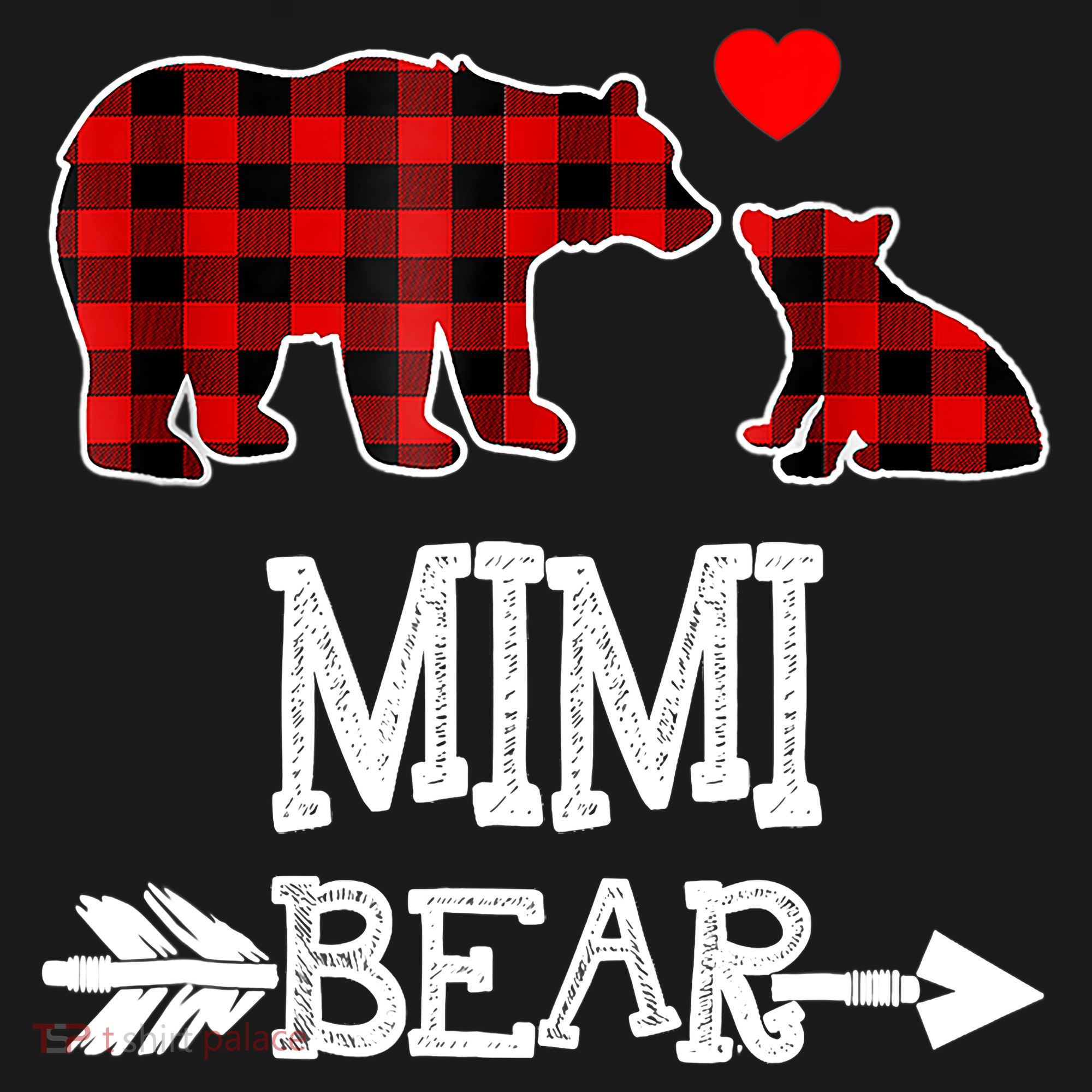 Funny Mimi Bear Red Buffalo Plaid Grandma Bear Christmas Pajama Women's Tank Top