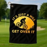 Funny Mountain Biking Trail Mountain Bike Golf Towel thumb 1