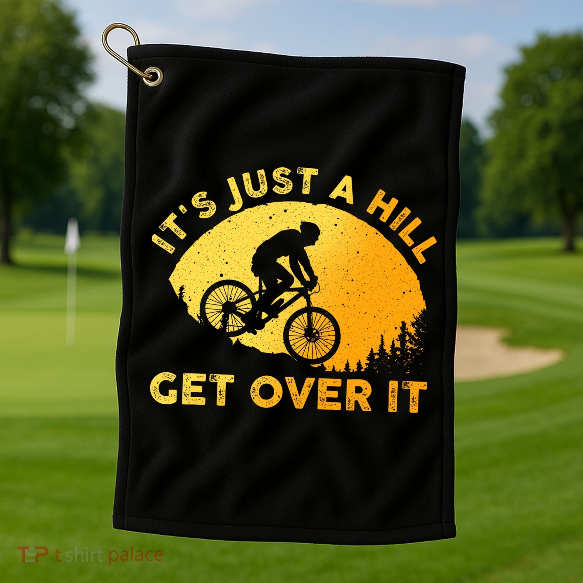 Funny Mountain Biking Trail Mountain Bike Golf Towel