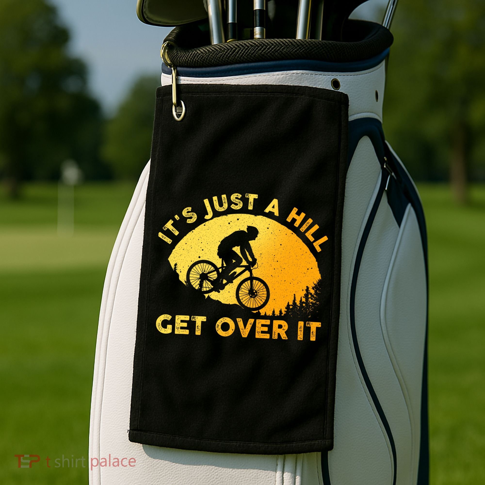 Funny Mountain Biking Trail Mountain Bike Golf Towel