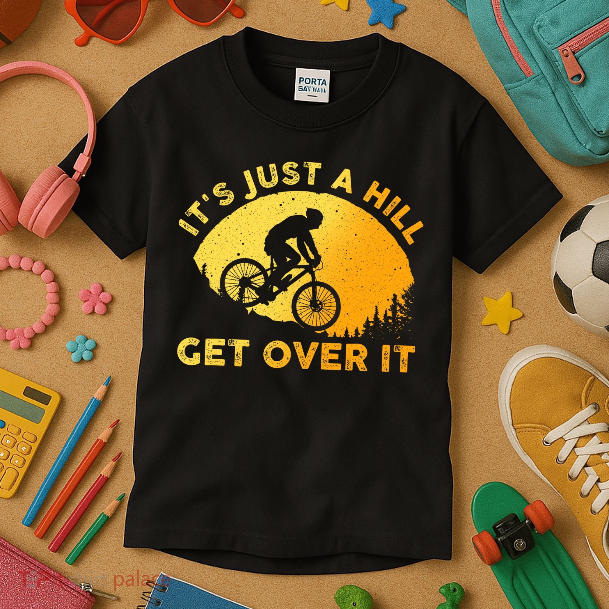 Funny Mountain Biking Trail Mountain Bike Kids T-Shirt