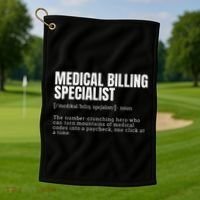 Funny Medical Billing Specialist Definition Golf Towel thumb 1