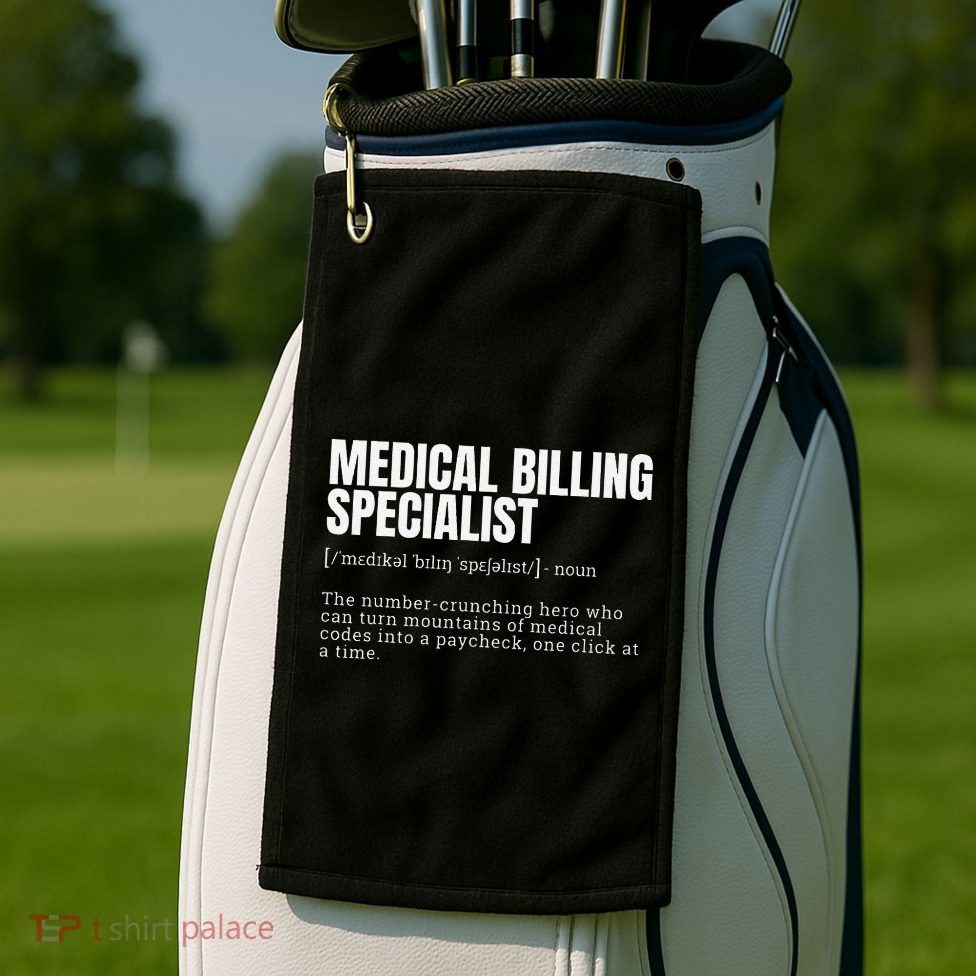 Funny Medical Billing Specialist Definition Golf Towel