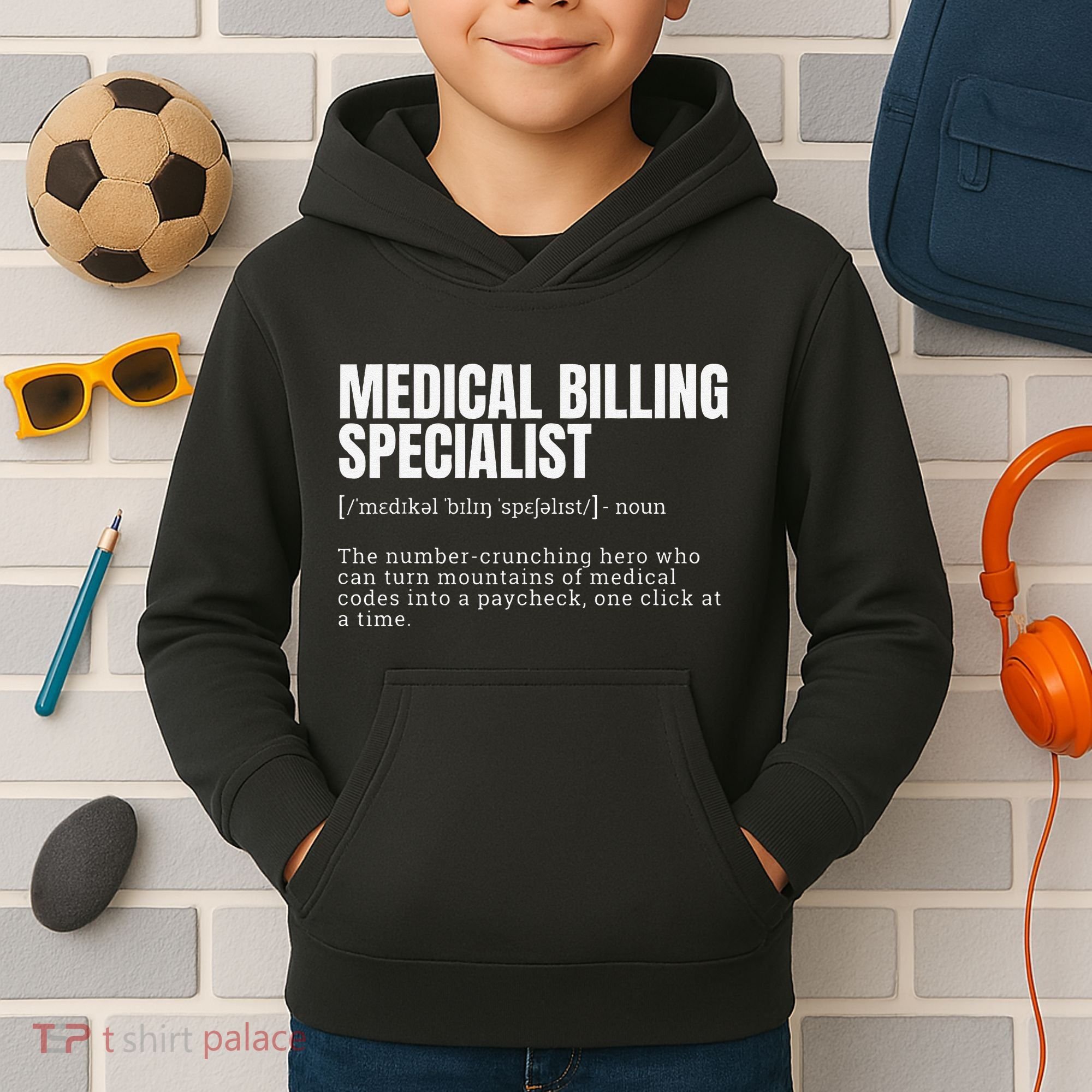 Funny Medical Billing Specialist Definition Kids Hoodie