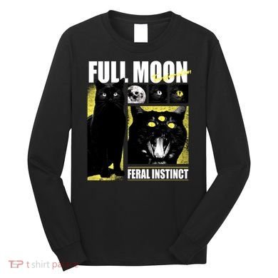 Full Moon Black Cat Transformation Long Sleeve Shirt