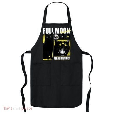 Full Moon Black Cat Transformation Apron