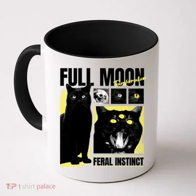 Full Moon Black Cat Transformation Coffee Mug