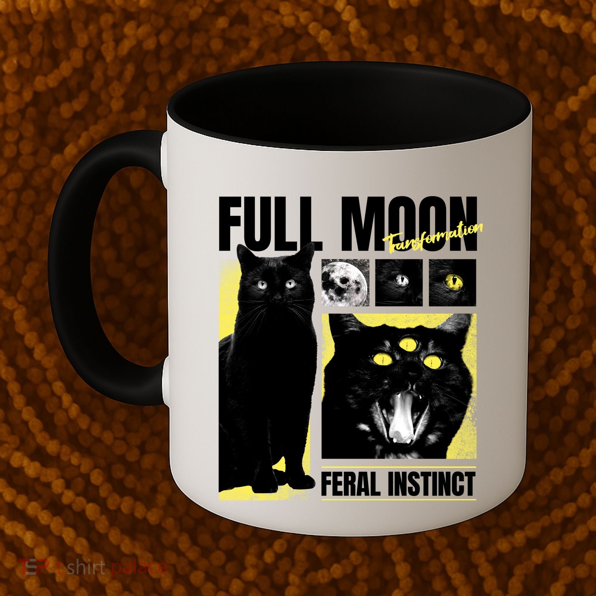 Full Moon Black Cat Transformation Coffee Mug