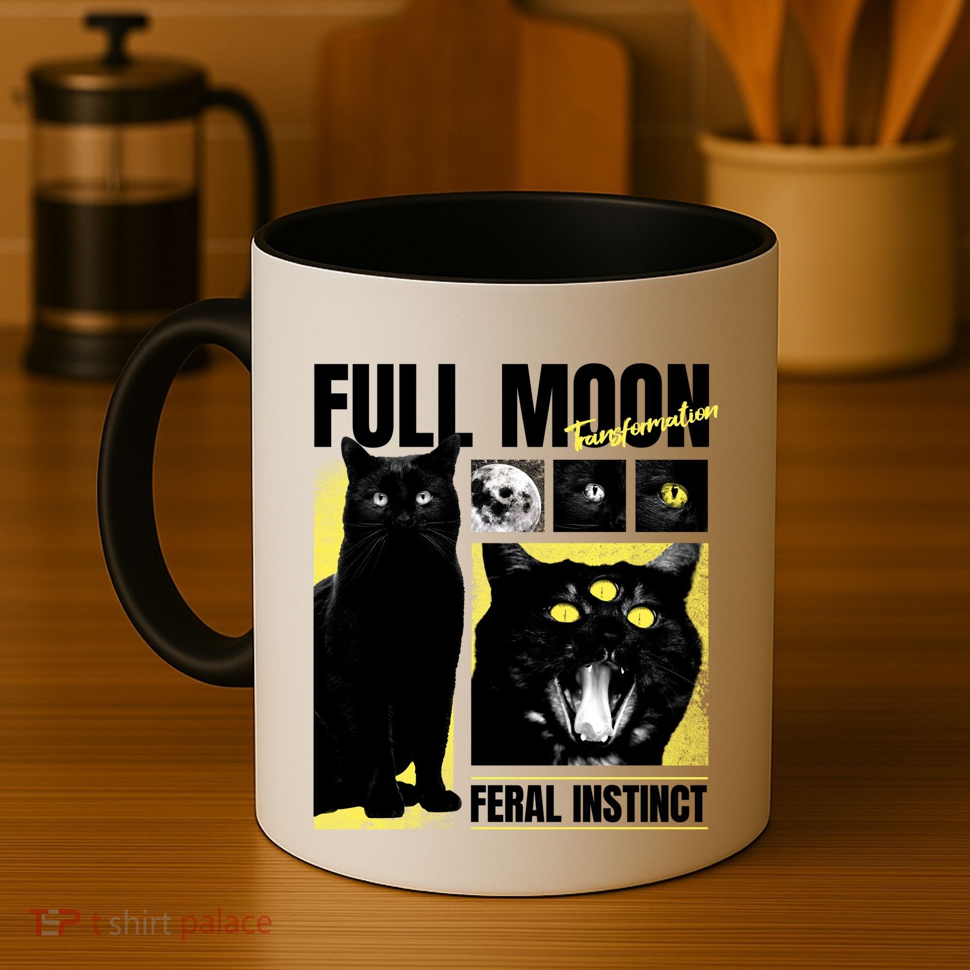 Full Moon Black Cat Transformation Coffee Mug