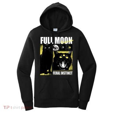 Full Moon Black Cat Transformation Women's Hoodie