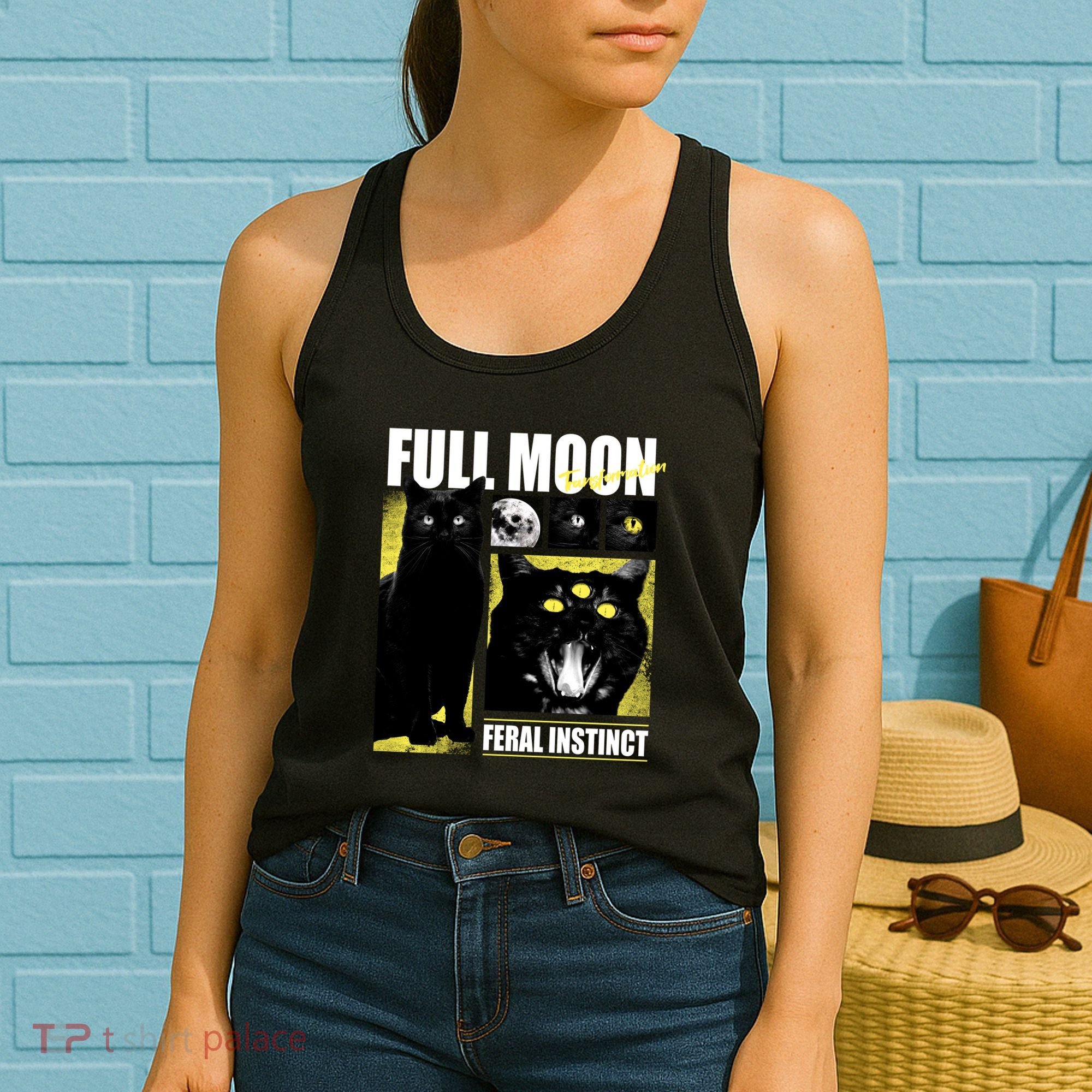 Full Moon Black Cat Transformation Women's Tank Top