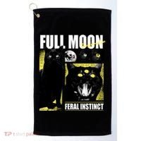 Full Moon Black Cat Transformation Golf Towel thumb 0