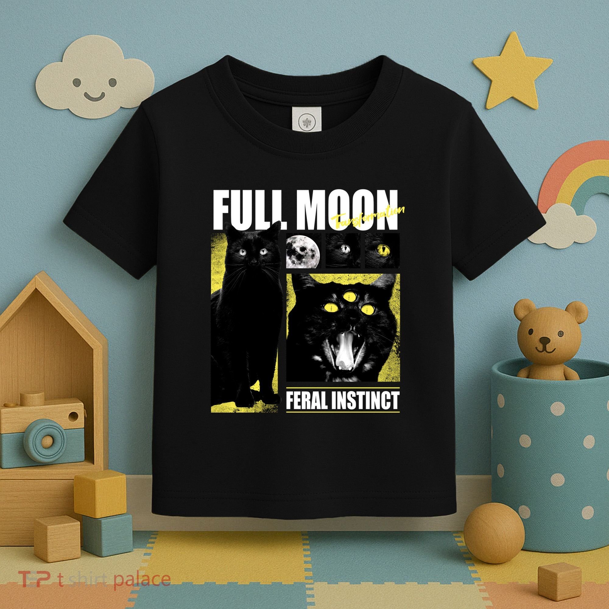 Full Moon Black Cat Transformation Toddler T-Shirt