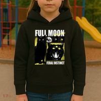 Full Moon Black Cat Transformation Kids Hoodie thumb 3