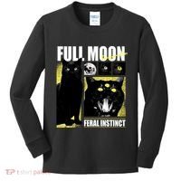 Full Moon Black Cat Transformation Kids Long Sleeve Shirt thumb 0