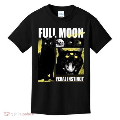 Full Moon Black Cat Transformation Kids T-Shirt
