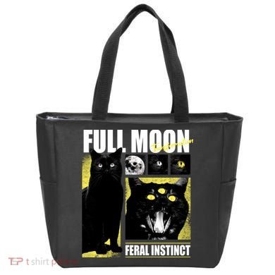 Full Moon Black Cat Transformation Tote Bag